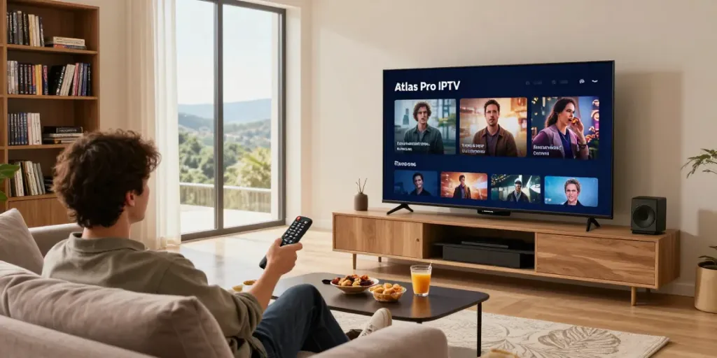 Profitez des chaînes de la meilleure expérience Atlas Pro IPTV depuis votre salon confortable.
